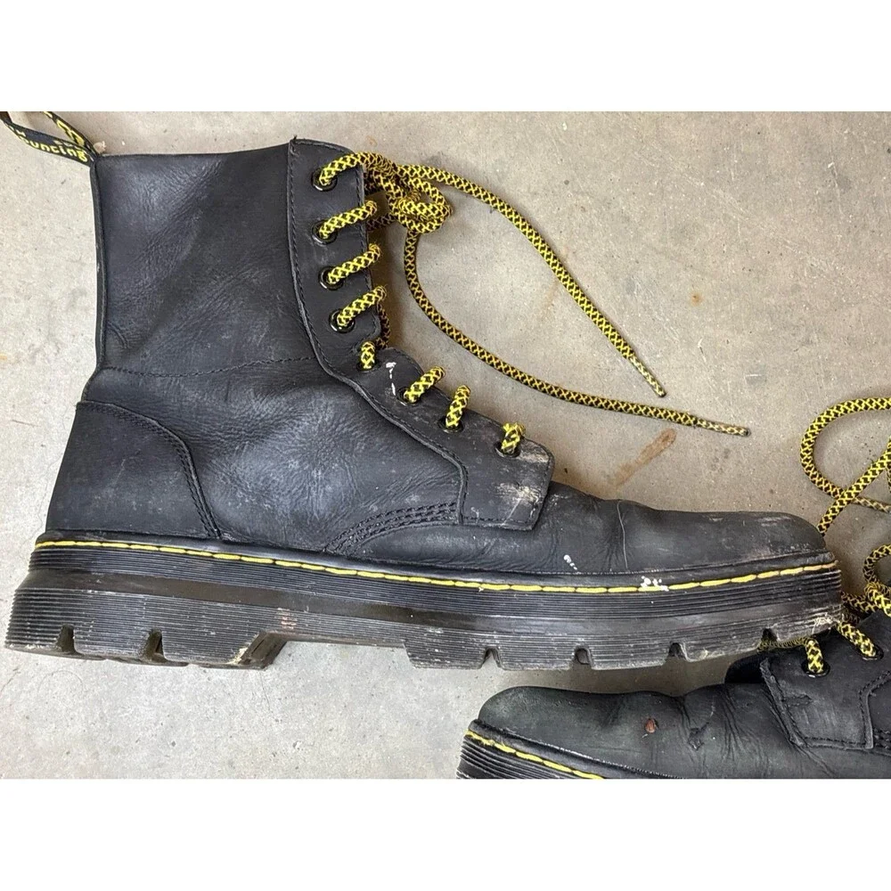 Dr Martens Combs Leather Casual Boots Black Size Men's 10